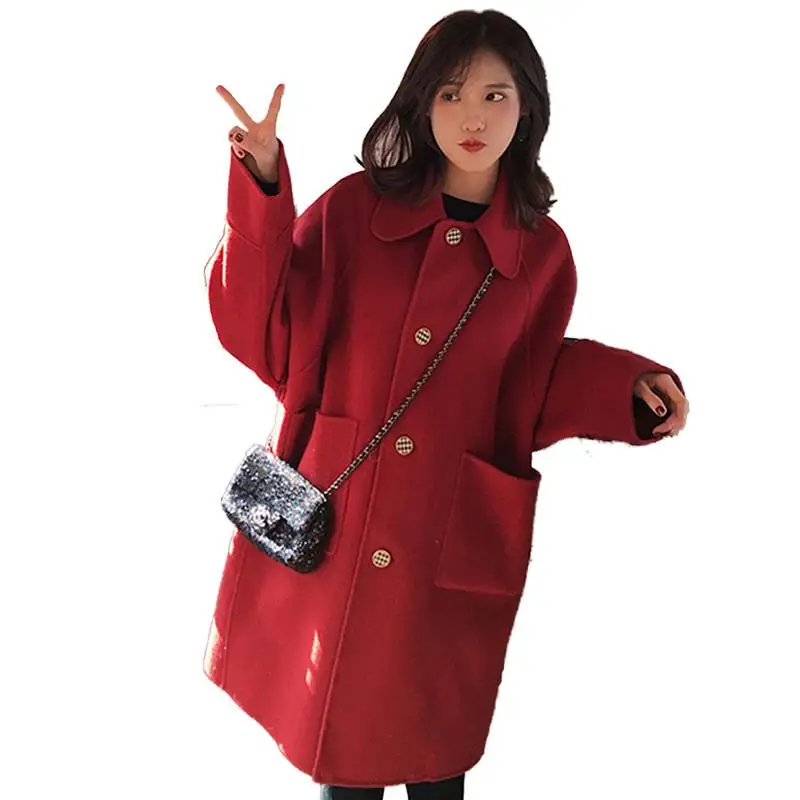Élégant Poches Automne Nouveau Mode Vintage 2019 Solide