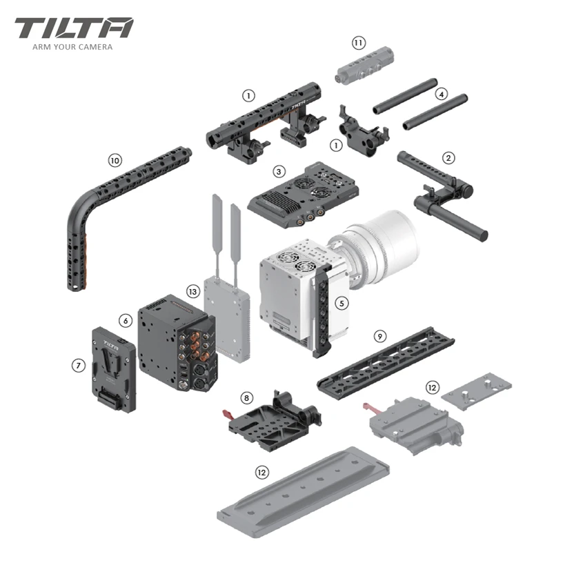 

TILTA RED DSMC2 Camera Rig Cage ESR-T02-B Advanced RED I/O module For RED DSMC2 RED RAVEN WEAPON SCARLET-W Power Plate SDI HDMI