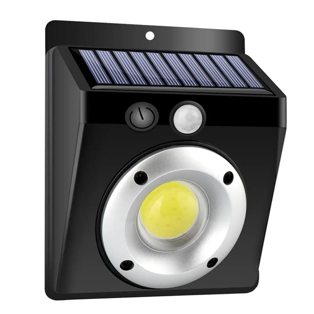

800lm 10W COB LED Solar Wall Light Waterproof IP65 PIR Motion Sensor Outdoor Path Yard Night Security Lamp