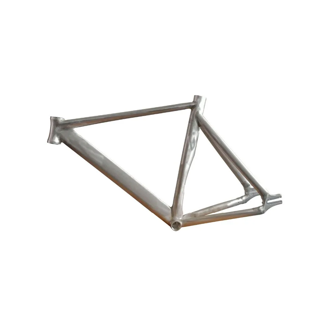 

Fixed Gear Bike Frame 53 cm No Finish Smooth Welding Raw Frame Fixie Bicycle Frame Aluminum Alloy Frame with carbon Fork
