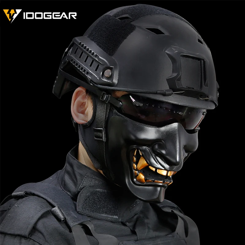 

IDOGEAR Airsoft Paintball Masks Half Face Mask Halloween Cosplay Masks Evil Wargame Gear Military Tactical Gear Windproof