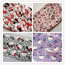 Ткань, холст для пэчворка мультфильм кошка ткань для ткани Дети матрас, домашний текстиль девушка школьная сумка для шитья 90*145 см