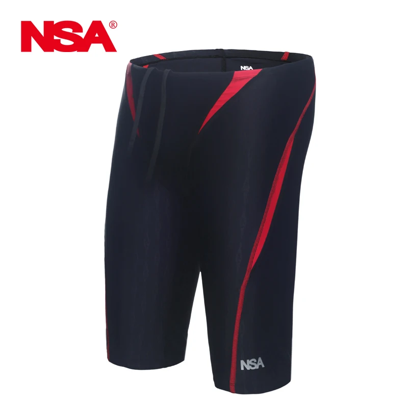 NSA Swimsuit Boys Swimwear Men Swim Trunks Boxer Mens Professional Swimming Trunks Shorts Competition Sharkskin Swimsuit