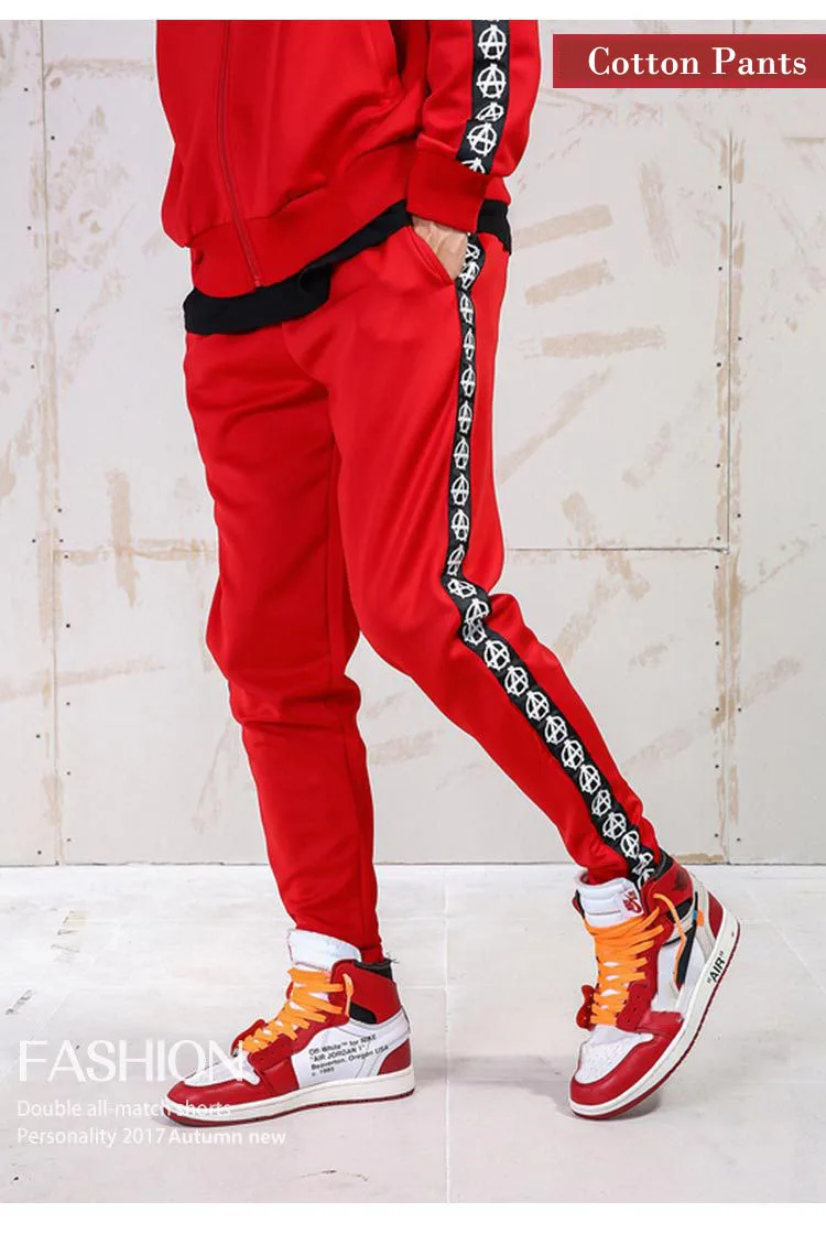 Aolamegs Harem Pants Men Side Graphics Print Retro Pants Elastic Waist Track Pants Trousers Mens Fashion Joggers Sweatpants New (12)