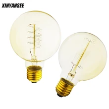 Электрическая лампочка эдисона ретро-Вольфрамовая световая лампа G80 220 V E27 электрическая лампочка с регулируемой яркостью Ресторан кофейню магазин декоративная лампа накаливания