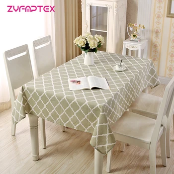 

ZYFMPTEX Modern European Stlye Popular Table Cloth Linen Table Cloth Rhombic Grid Dustproof Bar Restaurant Table Cover