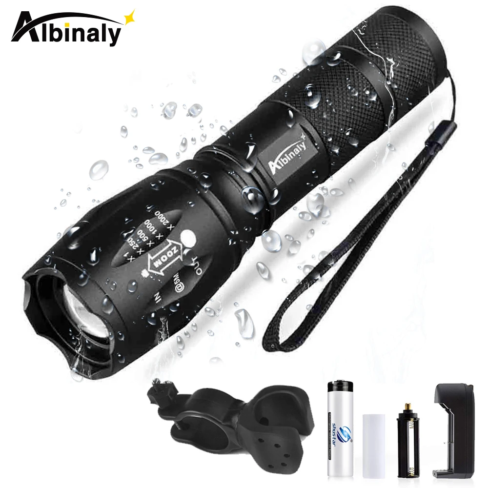 

Waterproof Bicycle light super bright LED bike light 5 lighting modes Support zoom Powered by 18650 batter Suitable for cycling