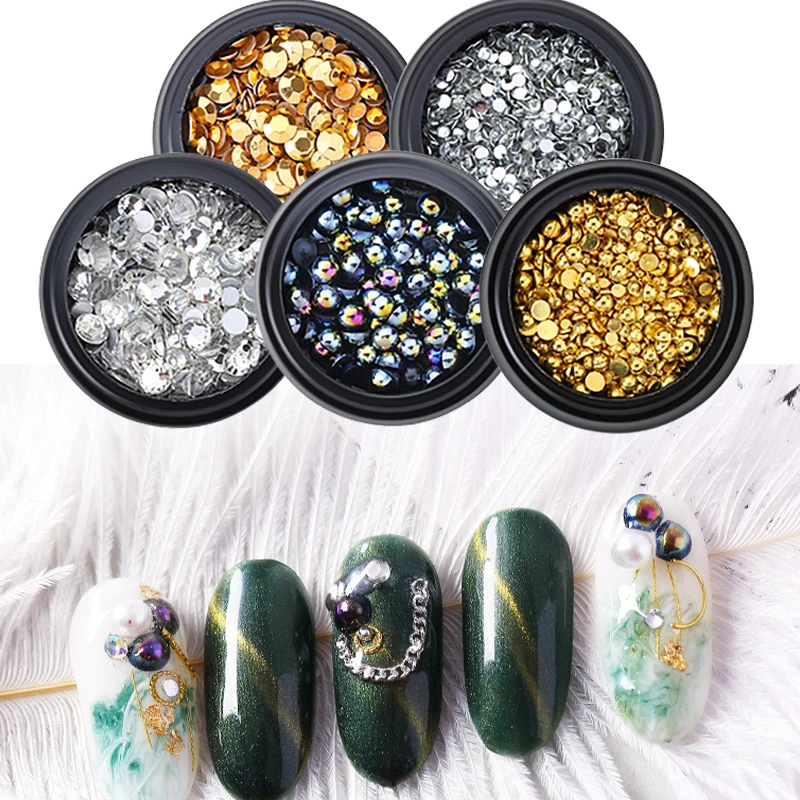 

ROHWXY Mixed Color Chameleon Stone Nail Rhinestone Small Irregular Beads Manicure 3D Nail Art Decoration In Wheel Accessories