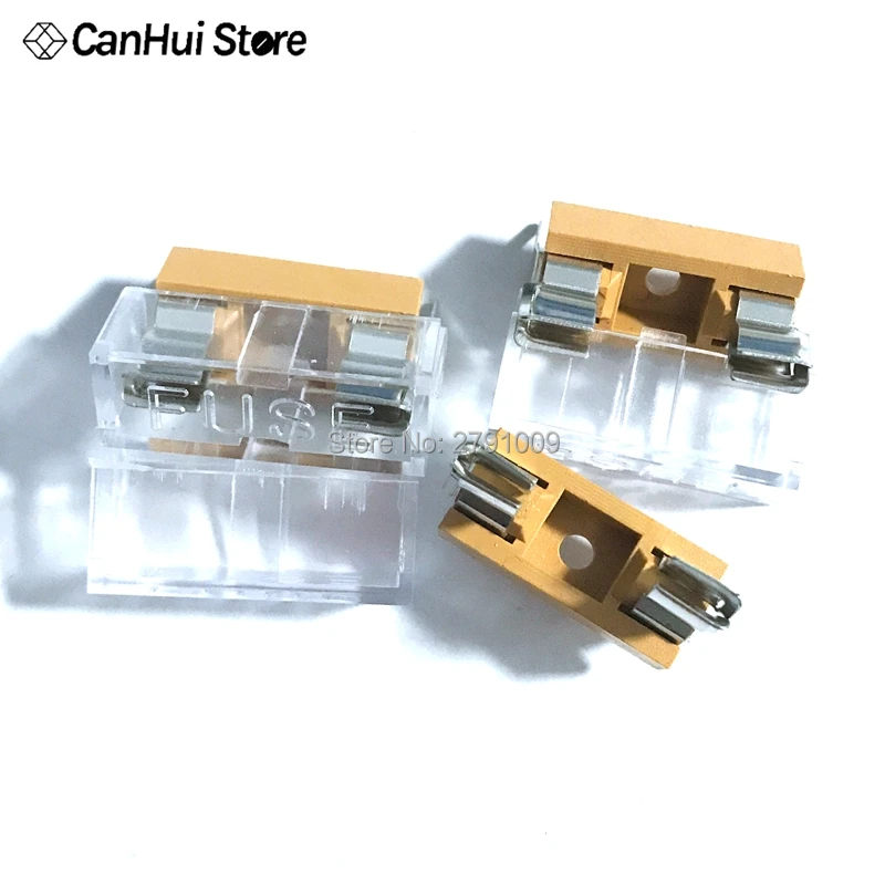 

10pcs/lot 5*20mm 5x20mm fuse holder with transparent cover Insurance Tube Socket Fuse Holder Fuse Holders 5X20 Fuee