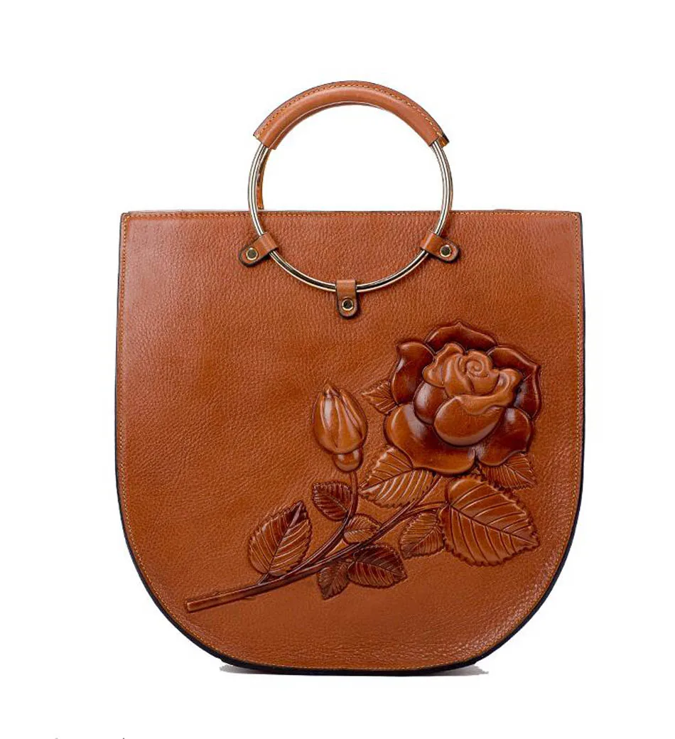 2019 новый улучшенный теплые роскошные из натуральной кожи Роза тиснением сумки дизайнерские женские Натуральная кожа Сумка