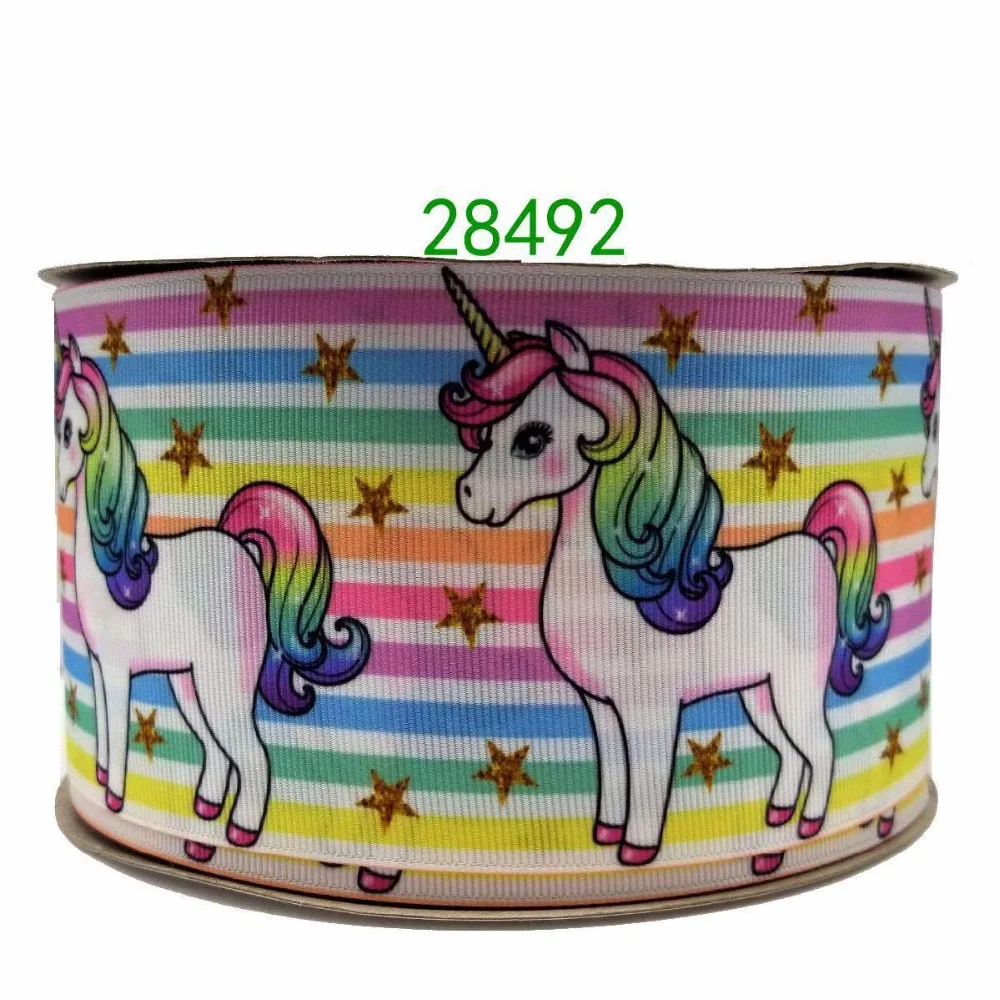 50 ярдов в размер единорог лента напечатанная grosgrain лента 28539