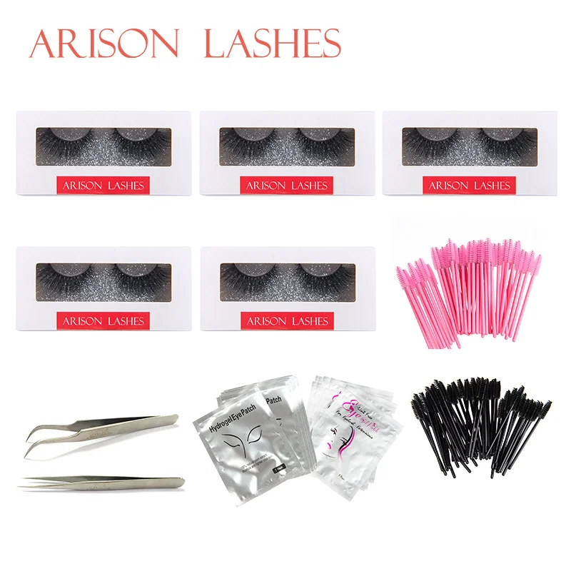 

Arison Lashes Mink Lashes Combination Mink lashes Tweezers Eye patch Mascara wands brush