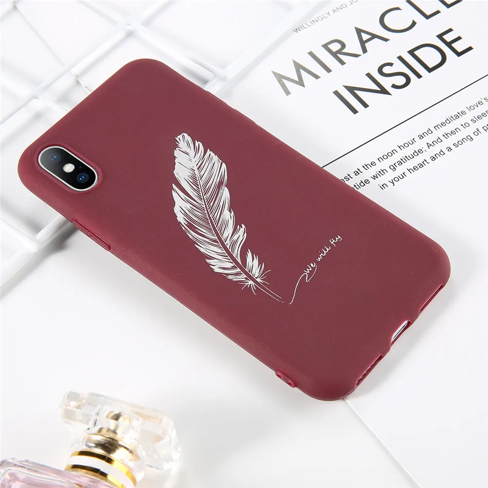 USLION светящаяся Корона Любовь Сердце чехол для телефона для iPhone 11 Pro Max X XR Xs Max карамельный цвет мягкий ТПУ чехол для iPhone 6 6s 7 8 Plus - Цвет: AC4901 Wine Red