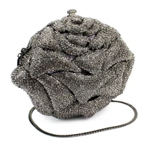 Черная форма цветка сумка стиль кристалл клатч вечерняя сумка(8746A-B