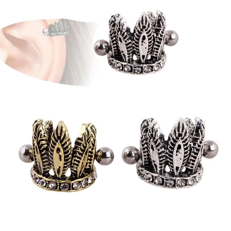 

New Fashion Ear Cartilage Barbell Earrings Ear Cuff Ear Helix Bar Piercing Tragus Body Jewelry