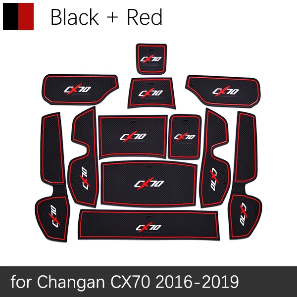 Противоскользящими резиновыми затворный слот подставка под кружку, для Changan CS15 CS35 CS75 CX70 2012 2013 автомобильные аксессуары наклейки - Название цвета: Red CX70 16-19