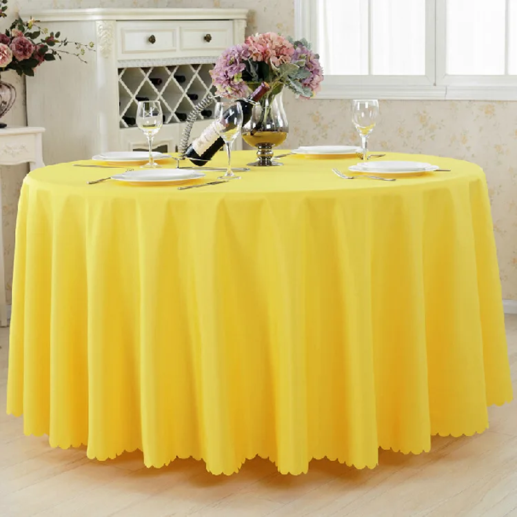 10pcs Yellow Dining Round Polyester Table Cloths Wedding Table Covers