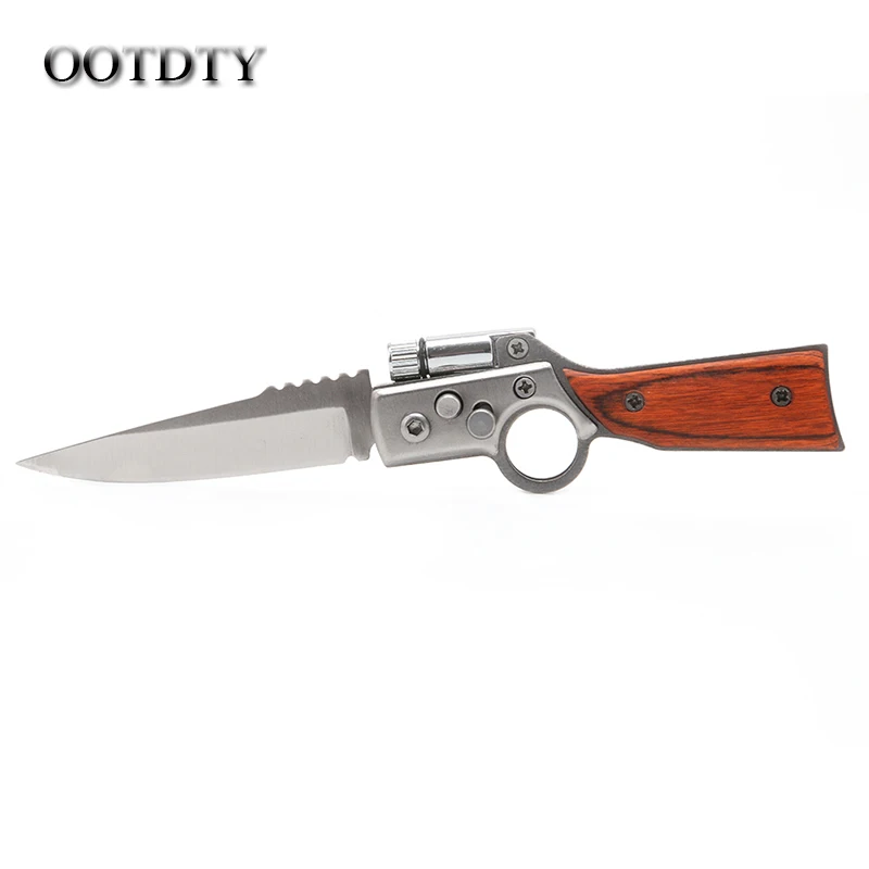 

OOTDTY Tactical Folding Blade Knife Survival Hunting Camping Pocket Knife With button automatically LED light dorp shipping