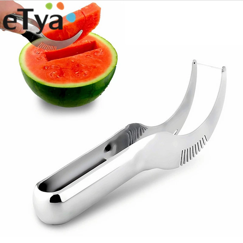 

eTya Watermelon Slicer Fruit Stainless Steel 24cm large size Melon Cutter Knife Corer Vegetable Tools Smart Kitchen Gadgets