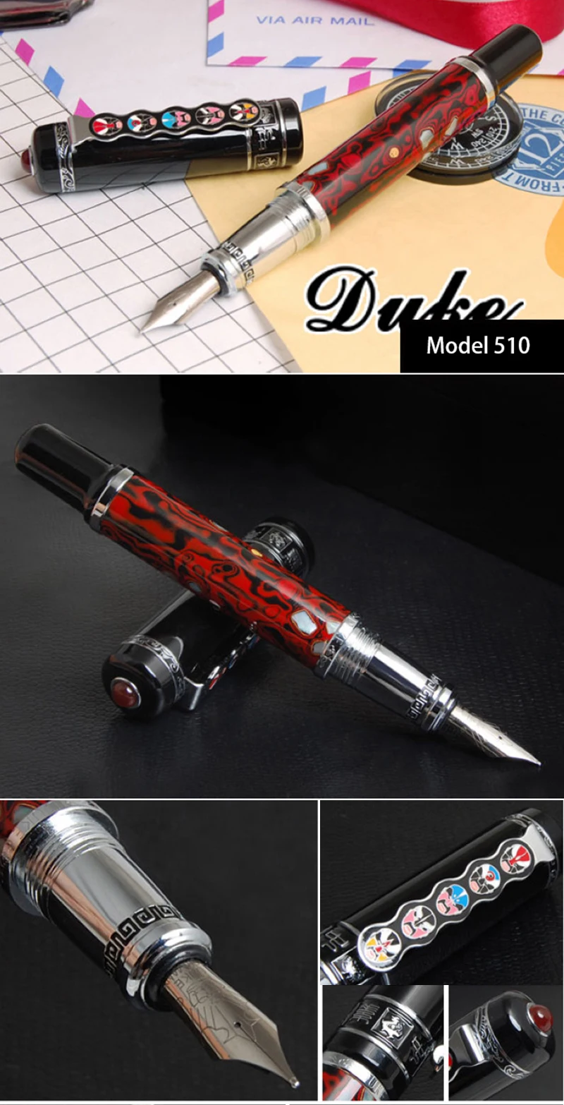 Совершенно Duke 510 Китайская традиционная Опера лицо-картина с фонтаном ручка высокого Класс Бизнес подарочные ручки 0,5 мм Iraurita наконечник чернилами