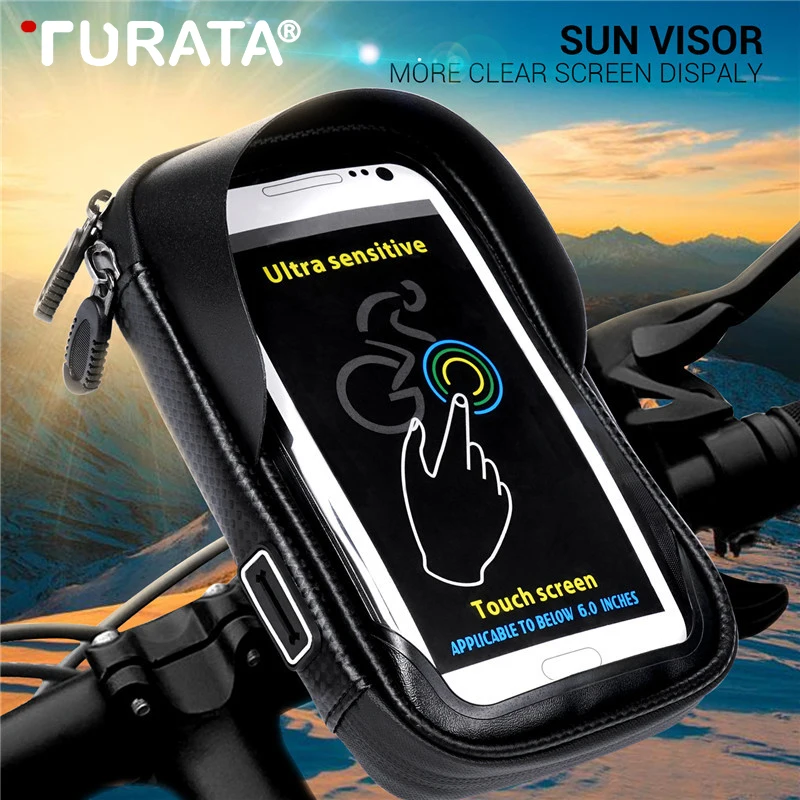 Turata 6 0 inch Waterproof Bike Bicycle Mobile font b Phone b font Holder Stand Motorcycle