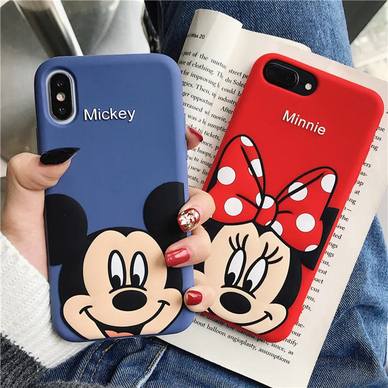 Cute 3D Cartoon Mickey Minnie Mouse Case For iPhone X XS