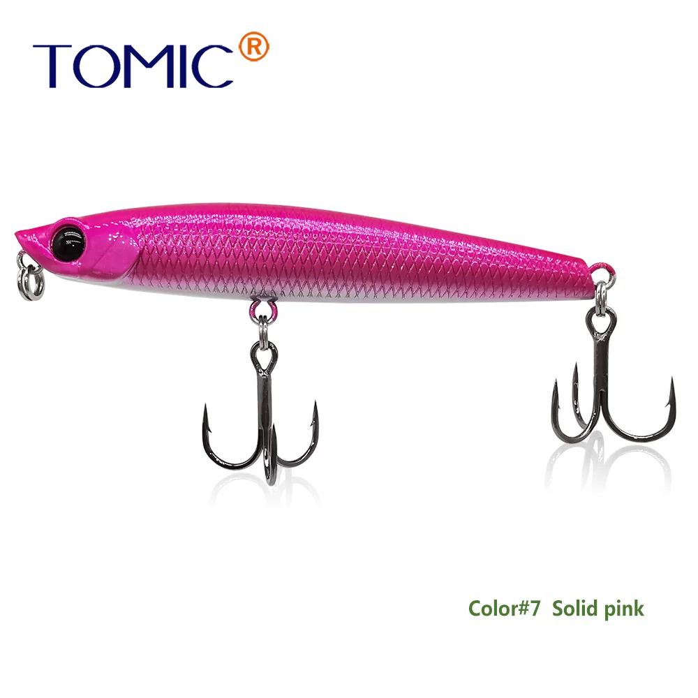 Томик 55 мм 70 мм плавающий карандаш приманка твердая приманка поверхность рыболовные приманки - Цвет: 7 Solid pink