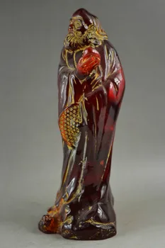 

Collectibles Old Handwork Amber Carved A Philosopher Meditation Wisdom Statue