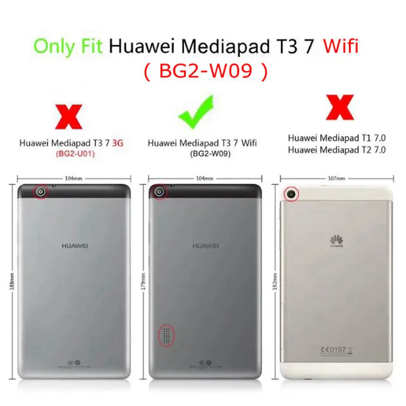 Чехол из ПУ кожи с поворотом на 360 градусов для Huawei MediaPad T3 7 Wi Fi планшета функцией