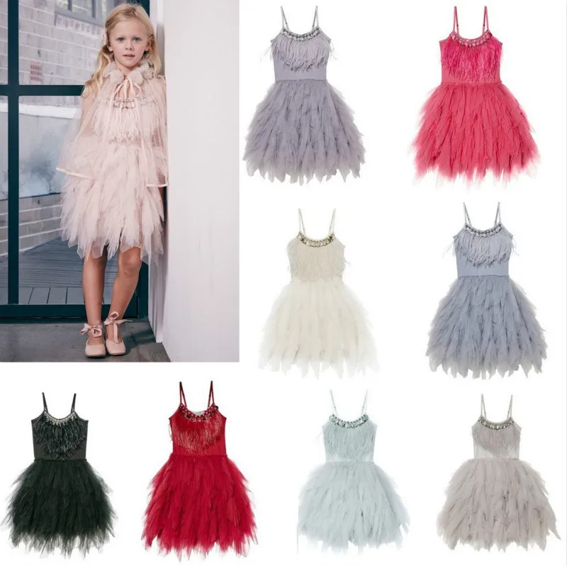 

Elegant Stylish Baby Girl Rustic Lace Sling Dress Kids Princess Birthday Dress Rhinestone Belts Tutu Dress Toddler Evening Dress