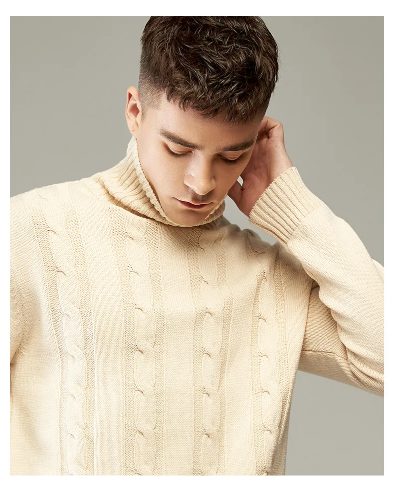 2019 Sweater Men Women Thick Cable-Knit Turtleneck Men Pullover Swaeters Autumn Winter High Quality Couples Sweater Male Female 11
