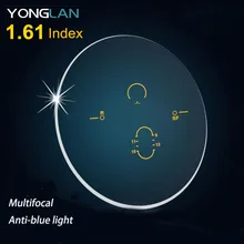Ен Lan 1,56 1,61 1,67 1,74 Multifocal анти синий легкие линзы очки Индивидуальные рецептурные прозрачные близорукость оптический астигматизм