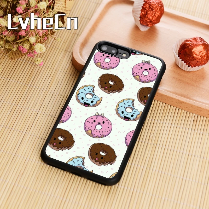 LvheCn милый пончики чехол для телефона iPhone 4 5 6 6s 7 8 plus X XR XS max 11 Pro samsung Galaxy S7edge S8 S9 S10 |