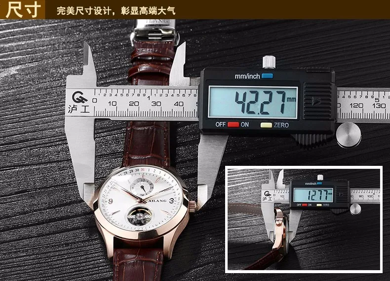 Роскошные качественные мужские механические часы турбийон часы через конец подлинной AI волна автоматические механические часы ремень