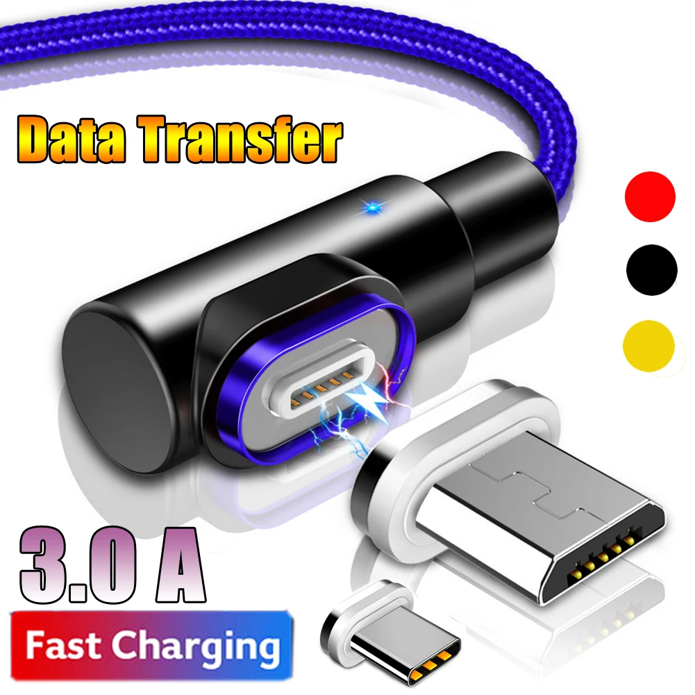 

1M/2M 3A Magnetic Fast Charging Charger Data Cable For Samsung S9 S10 Huawei P30 pro P20 Xiaomi Mi9 For Type C/USB C Micro USB