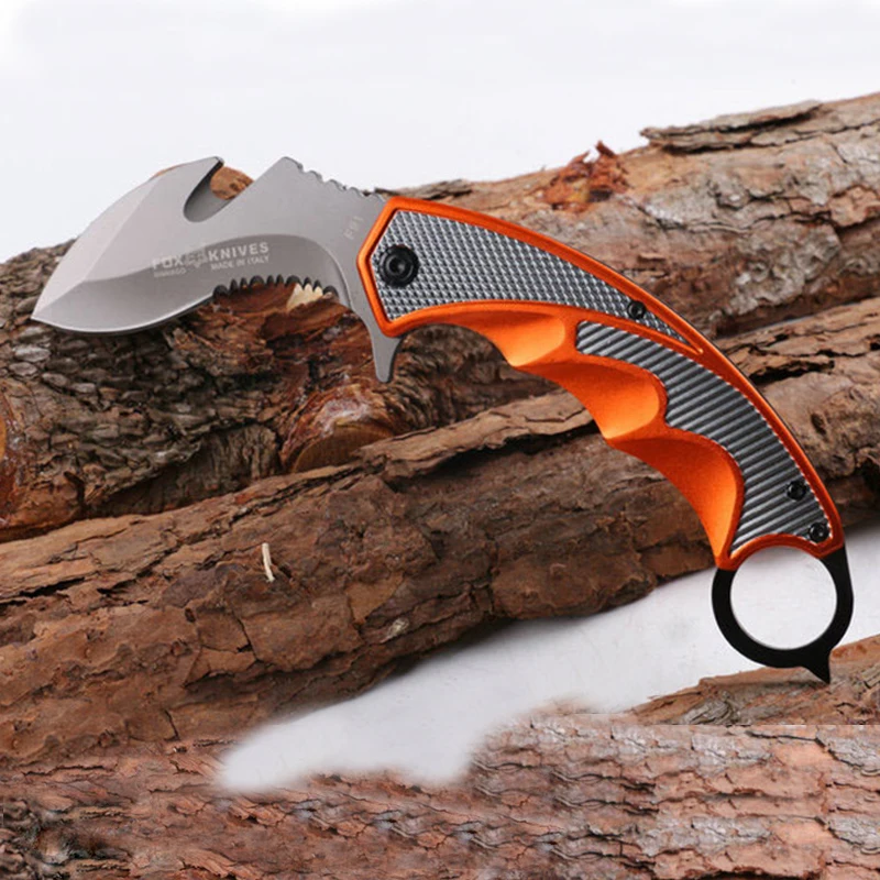 

CS COLD Steel Folding Knife Black Sharpen Blade Karambit Knife Tactical Survival Pocket Knives Camping Rescue Hunting Fox Knifes
