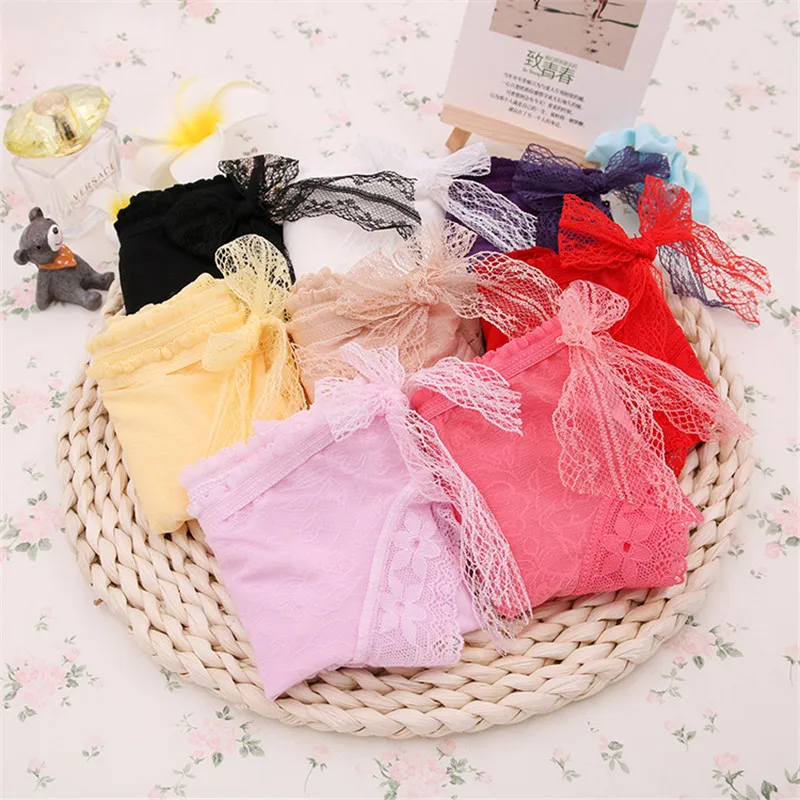 New Arrived 3Pcs/Lot Girl Panties Underwear Lace Briefs Cotton Lingerie Soft Comfortable Bowknot Panty Wholesale New Arrived 3Pcs/Lot Girl Panties Underwear Lace Briefs Cotton Lingerie Soft Comfortable Bowknot Panty Wholesale