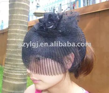 

FASCINATOR ,dances,races,weddings,Party HAT costume Black flower hair clip h007
