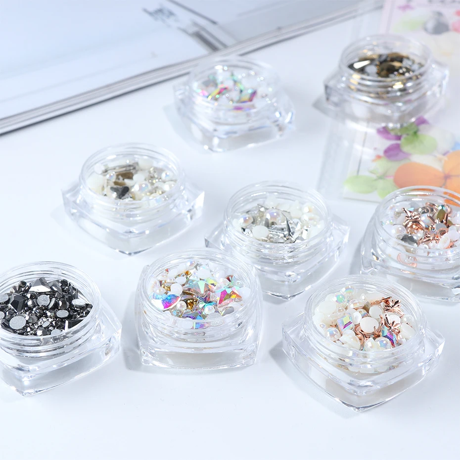 3D Mix Sizes Crystal AB Rhinestones Nail Art Decorations Charm Flatback Glitter Beads Jewelry Stones Manicure Accessories LA1018 (14)