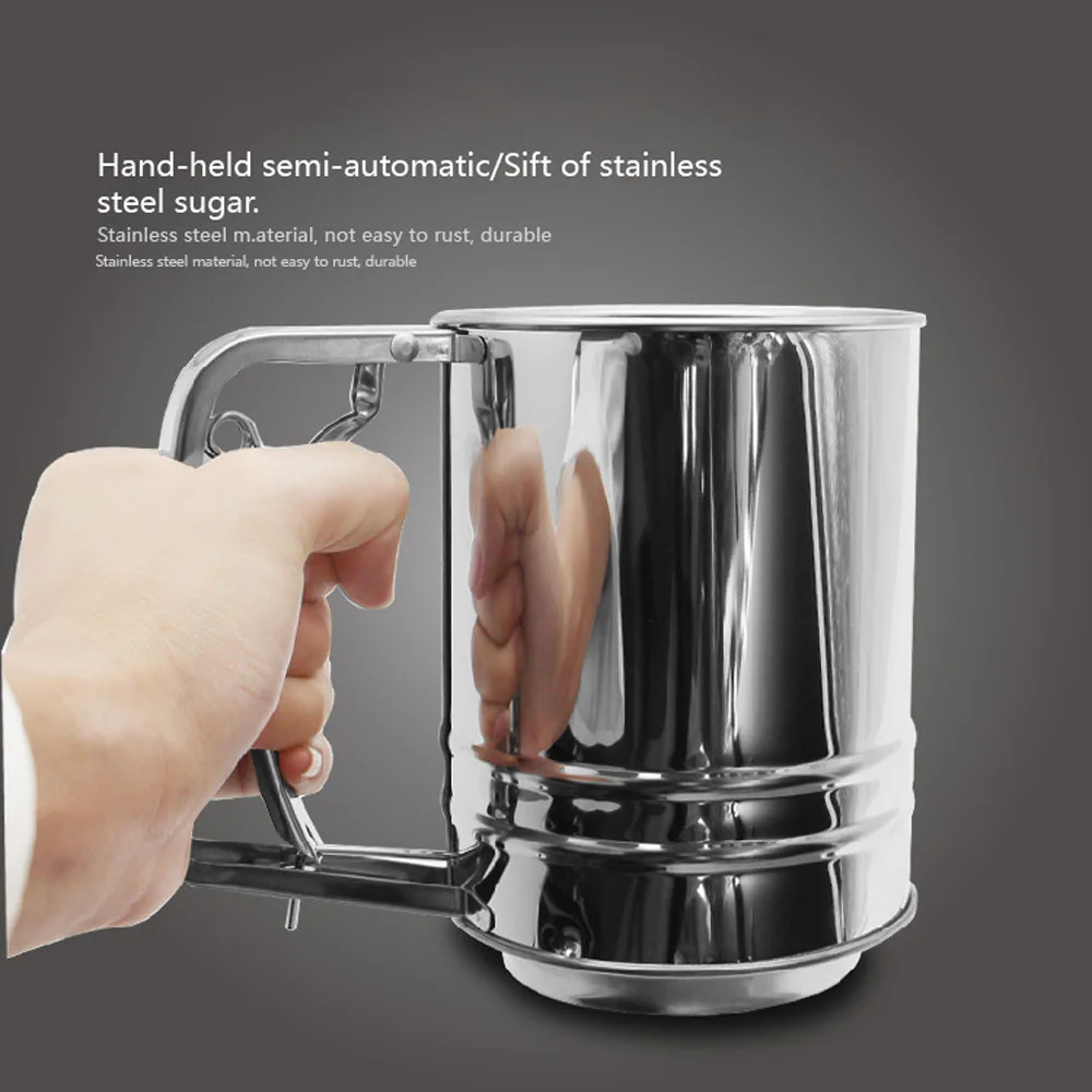 1*Flour Sifter Medium Double Layer Flour Sifters Semi-automatic Hand-held Cake Baking Tool 1*Flour Sifter Medium Double Layer Flour Sifters Semi-automatic Hand-held Cake Baking Tool
