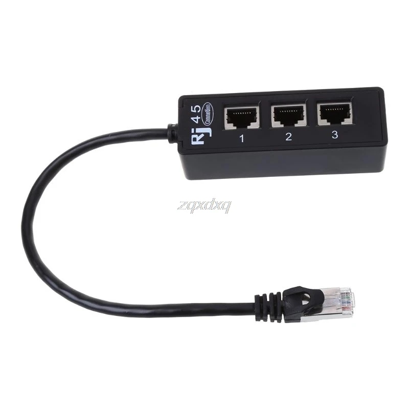 

1 to3 Socket LAN Ethernet Network RJ45 Plug Splitter Extender Adapter Connector Nov12 Drop ship