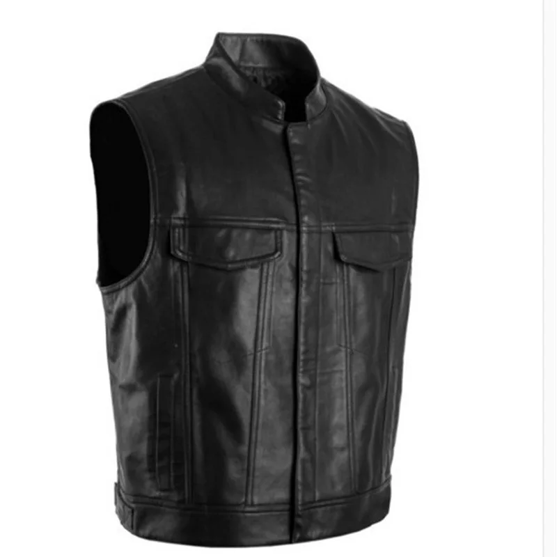 

color sleeveless Jacket SAMCRO Rock Punk leather motorcycle jacket Harley Motorcycle biker jacket men
