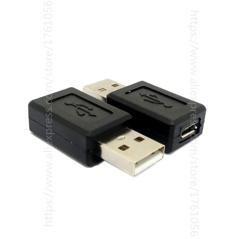 

New High Speed USB 2.0 Male to Micro USB Female Converter Connector Male to Female Adapter Classic Simple Design Black Wholesale
