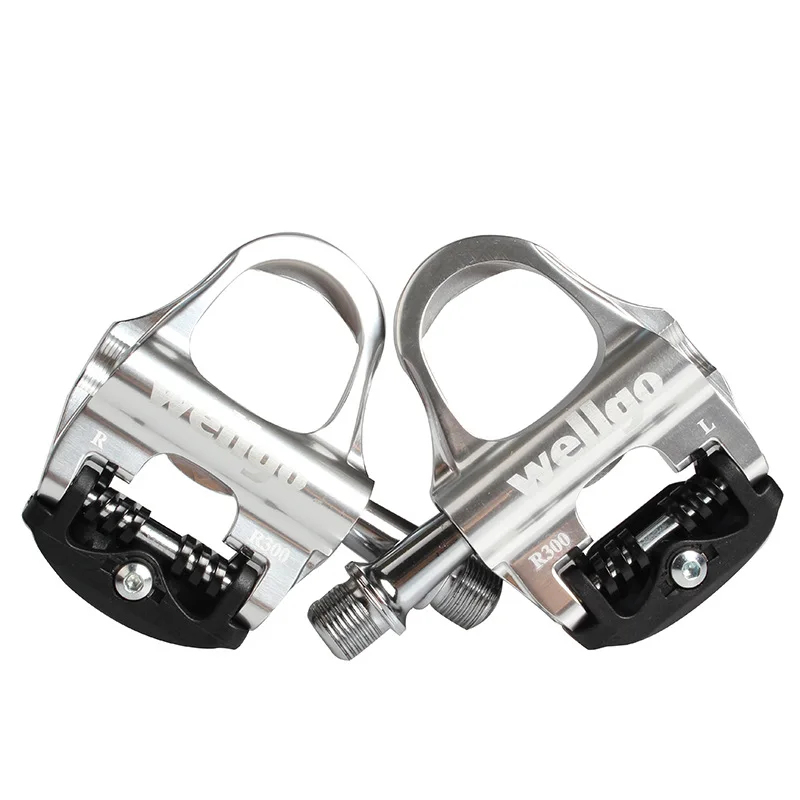 

Wellgo R300 Bicycle Pedals Road Bike Self-locking Pedals Cycling Ultralight Aluminium Alloy Pedales de Bicicleta Sealed Bearing