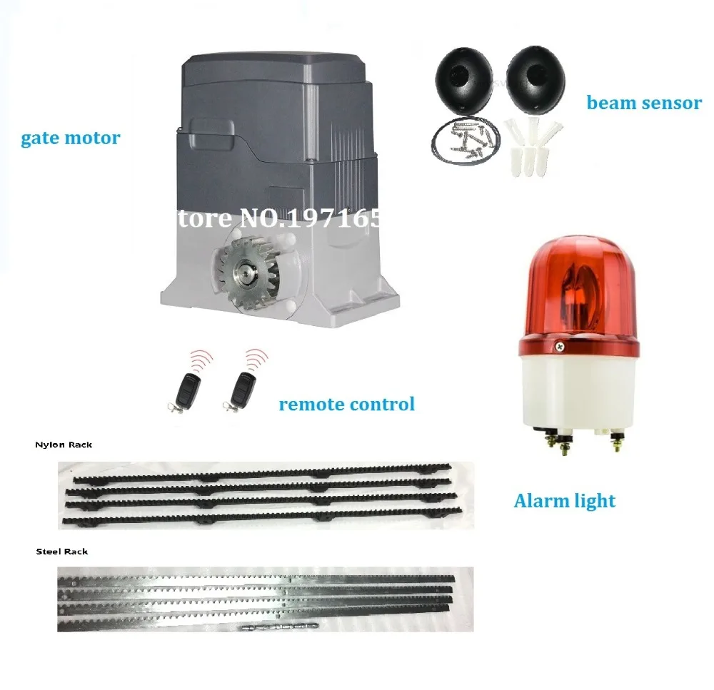 Electrical home Automatic Sliding Gate Motor Opener Engine Can Setting time delay with 6M Gear Rack And Beam Sensor