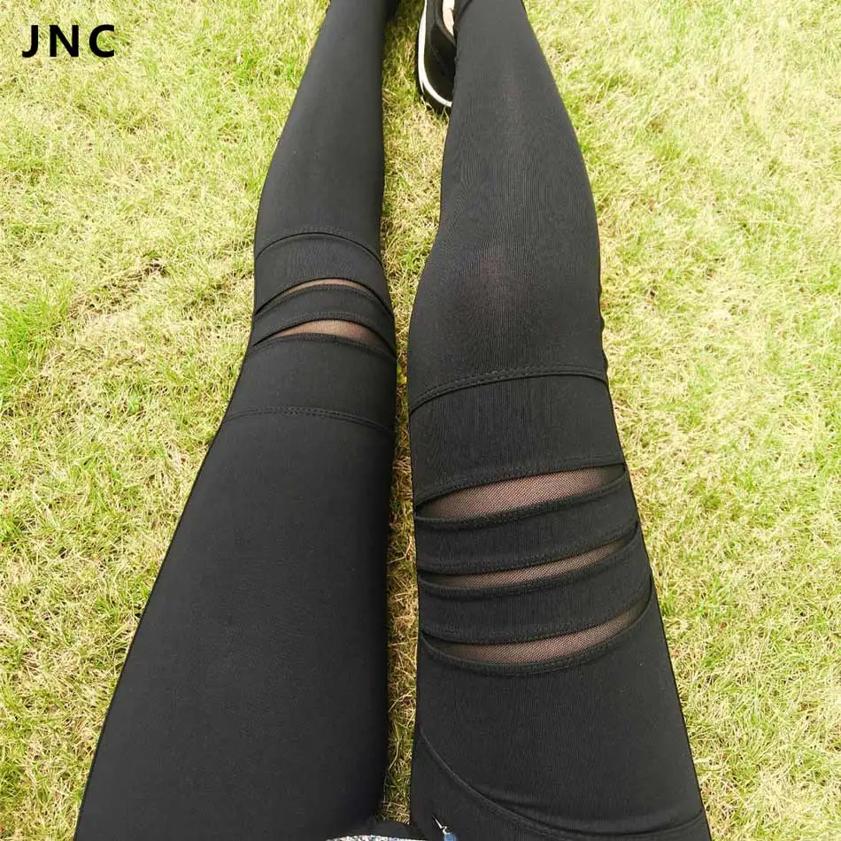 Buy Hight Quality Hide Black Mesh Yoga Pants Womens