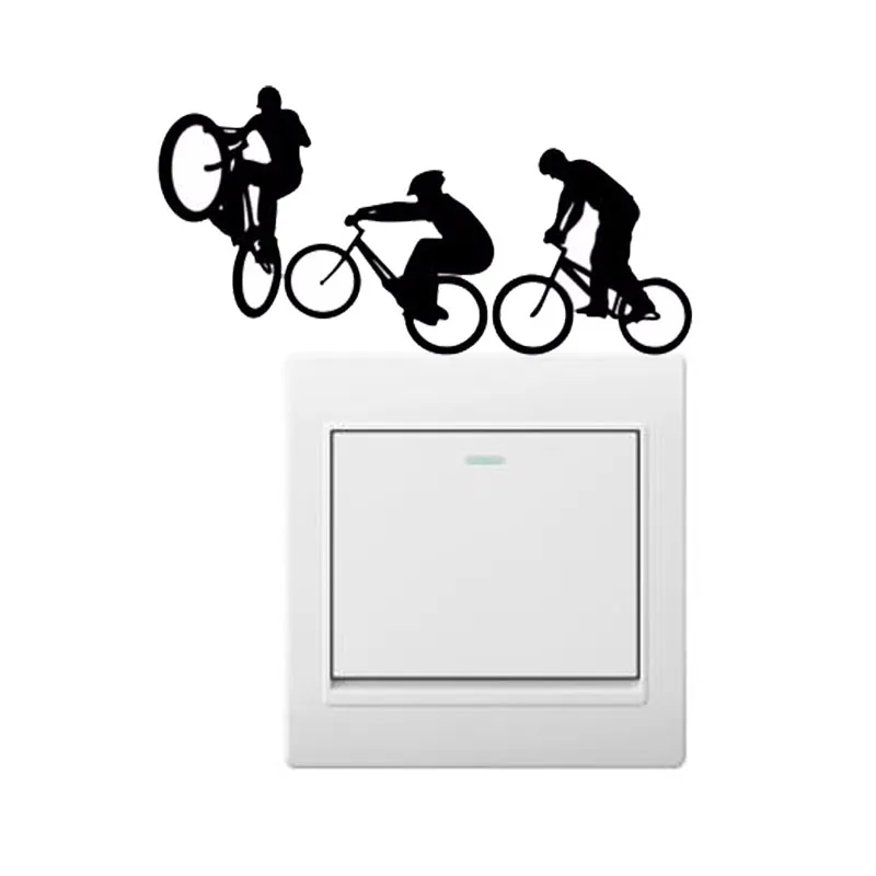 

Bike Cartoon Vinyl Light Switch Sticker Fashion Wall Door Decals Decoration 5WS0338