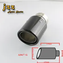 63mm” glass Carbon Fiber akrapovic car Exhaust Muffler Tip Automobile carbon Exhaust tip Pipe Tail for Audi a6