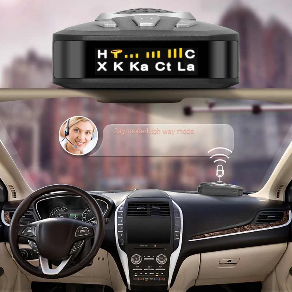 New LED Display Full Band Scanning Voice Alert Warning Speed Control Radar Detector