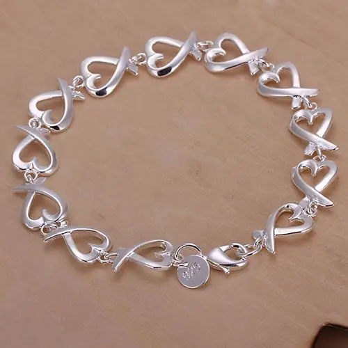 

Hot sale 925 free shipping silver plated 925 free shipping Wholesale Silver charms fashion jewelery Seatangle Bracelet/KN-H177